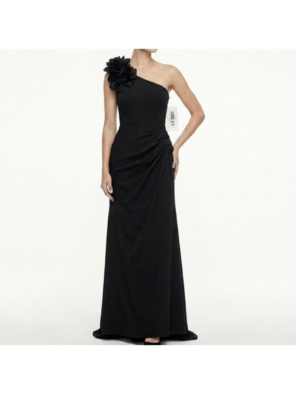 Xscape Women's One-Shoulder Floor-Length, Scuba Crepe Dress with Ruffle Detail 6